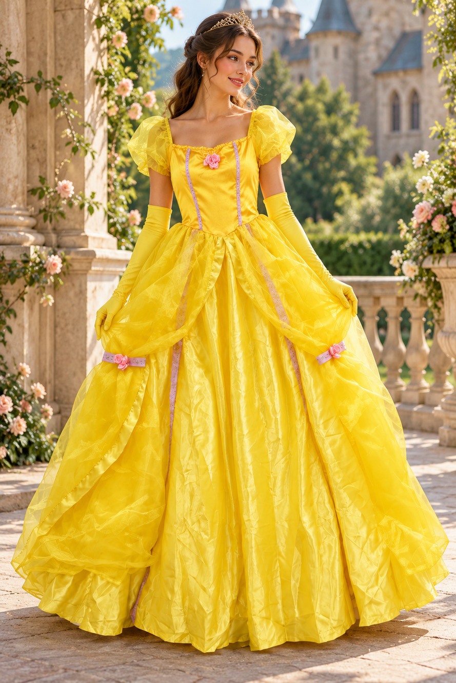 Belle Beauty and the Beast Cosplay Gown Size Medium Princess Halloween Costume